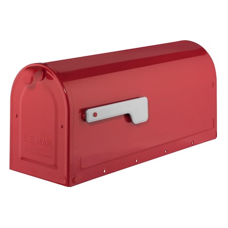 Architectural Mailboxes MB1 Post Mount Mailbox - Red with Silver Flag - Medium AR23212